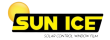 SUN ICE logo: bold yellow-on-black banner reading 'SUN ICE' with the subtitle 'SOLAR CONTROL WINDOW FILM'.